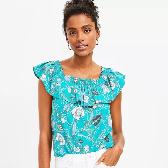 LOFT Tops - Loft Floral Linen Top